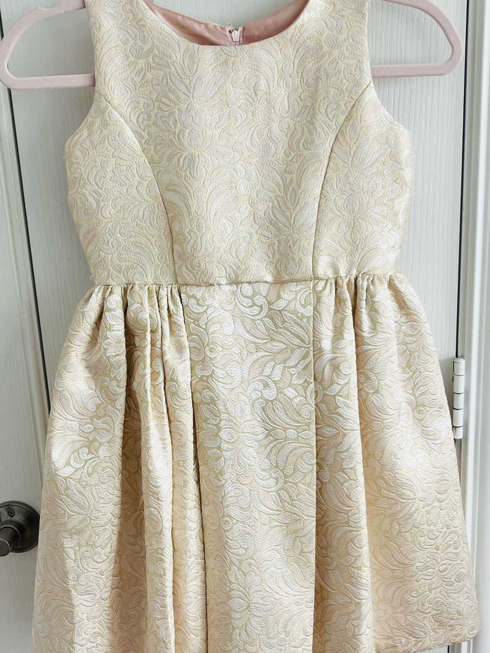 Chasing Fireflies Cream Floral Jacquard Party Dress